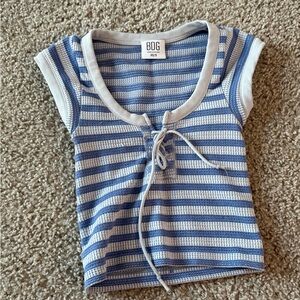 BDG Light Blue and White Striped Tee